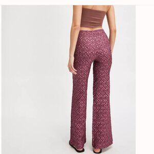 New Berry Jacquard flare pants